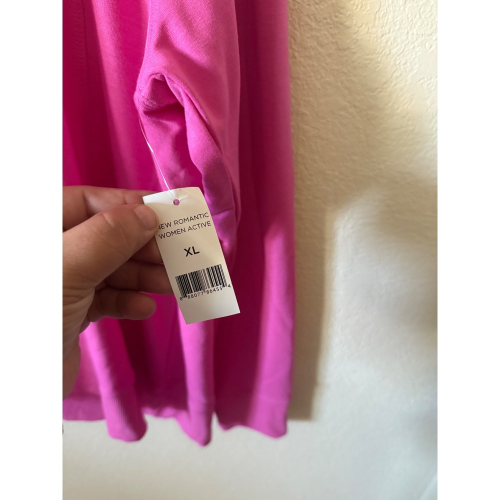 New Romantic Women Active Pink Raglan Hoodie Sweatshirt Size XL NWT - Picture 2 of 5
